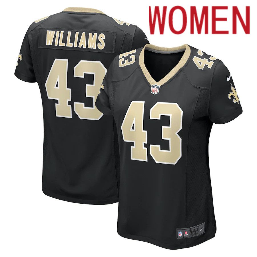Women New Orleans Saints 43 Marcus Williams Nike Black Game NFL Jersey